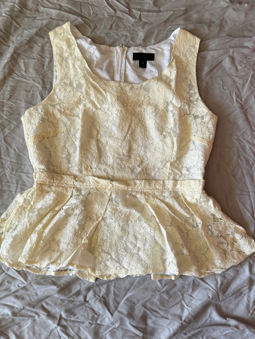 Worthington Ivory Lace Peplum Tank Top